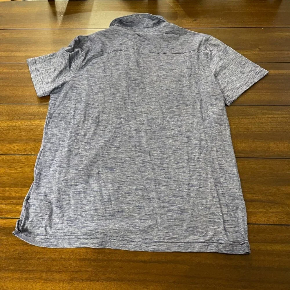 Banana Republic Men's Heathered Polo Shirt large blue